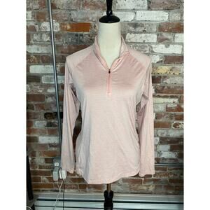 Basics Light Pink Light Weight Long Sleeve Quarter Zip Workout Top Size S